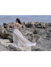 Cap Sleeves Ivory 3D Lace Tulle Gorgeous Wedding Dress